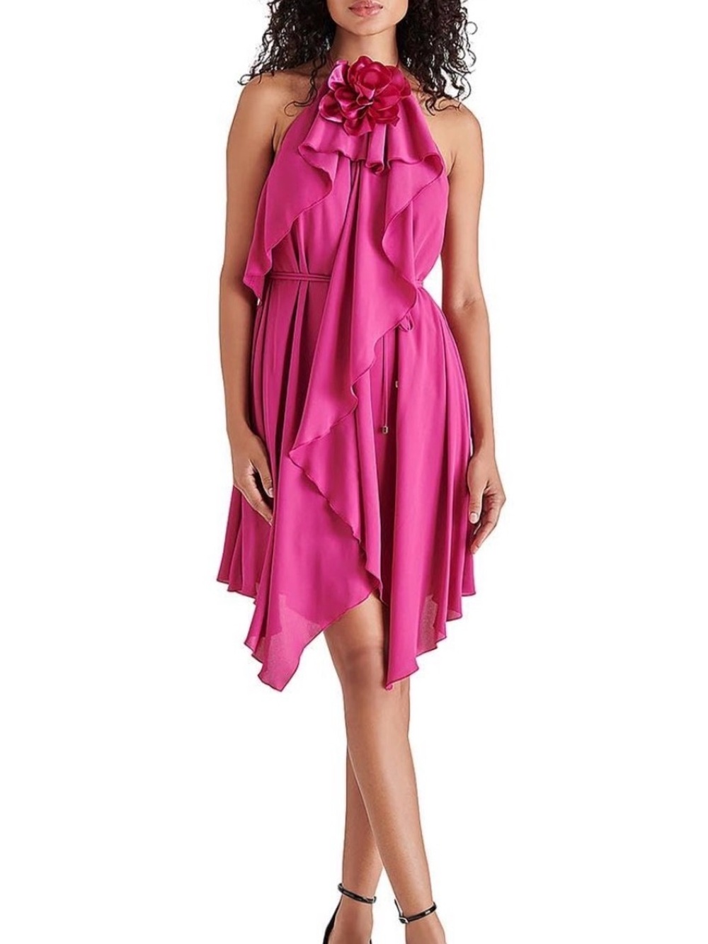 New with tags Steve Madden florentina rose halter fuschia dress size XS